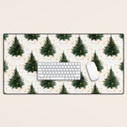 Vintage Merry Christmas Tree  Desk Mat Gallery Image 1