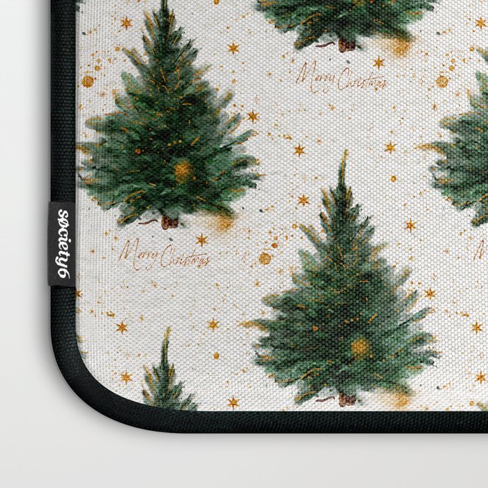 Vintage Merry Christmas Tree  Laptop Sleeve Gallery Image 3