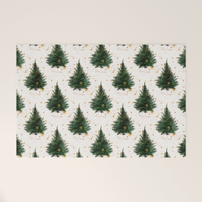 Vintage Merry Christmas Tree  Welcome Mat Gallery Image 1