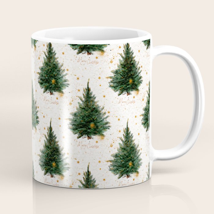 Vintage Merry Christmas Tree  Coffee Mug Gallery Image 1