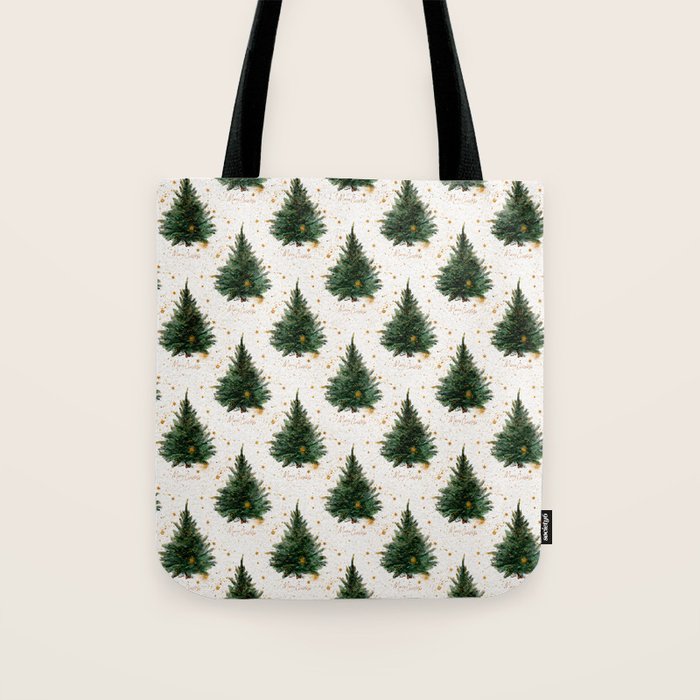 Vintage Merry Christmas Tree  Tote Bag Gallery Image 1