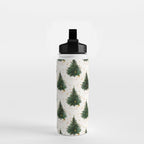 Vintage Merry Christmas Tree  Water Bottle Gallery Image 2