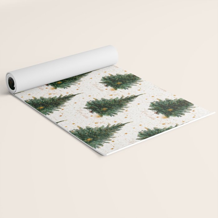 Vintage Merry Christmas Tree  Yoga Mat Gallery Image 2