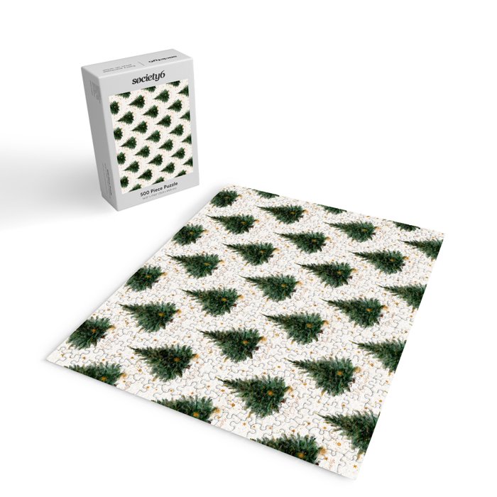 Vintage Merry Christmas Tree  Jigsaw Puzzle Gallery Image 2