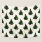 Vintage Merry Christmas Tree  Wall Tapestry Gallery Image 4