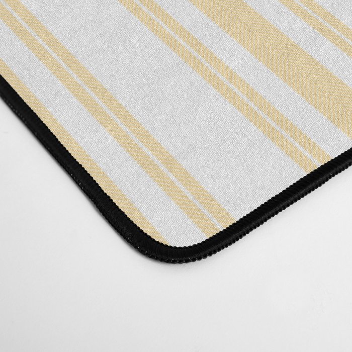 Trendy Large Buttercup Yellow Pastel Butter French Mattress Ticking Double Stripes Desk Mat Gallery Image 4