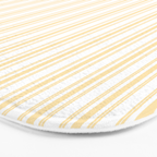Trendy Large Buttercup Yellow Pastel Butter French Mattress Ticking Double Stripes Bath Mat Gallery Image 3