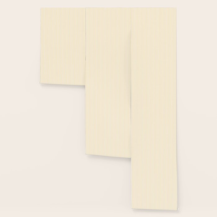 Trendy Large Buttercup Yellow Pastel Butter French Mattress Ticking Double Stripes Wallpaper Gallery Image 3