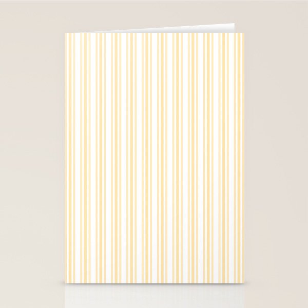 Trendy Large Buttercup Yellow Pastel Butter French Mattress Ticking Double Stripes Stationery Card Gallery Image 2