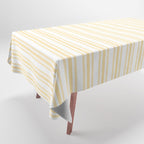Trendy Large Buttercup Yellow Pastel Butter French Mattress Ticking Double Stripes Tablecloth Gallery Image 1
