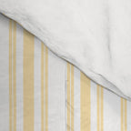 Trendy Large Buttercup Yellow Pastel Butter French Mattress Ticking Double Stripes Comforter Gallery Image 4
