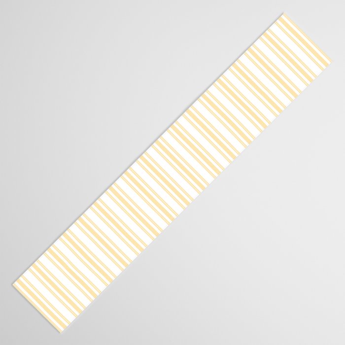Trendy Large Buttercup Yellow Pastel Butter French Mattress Ticking Double Stripes Table Runner Gallery Image 3