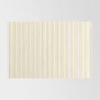 Trendy Large Buttercup Yellow Pastel Butter French Mattress Ticking Double Stripes Rug Gallery Image 2