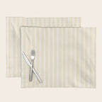 Trendy Large Buttercup Yellow Pastel Butter French Mattress Ticking Double Stripes Placemat Gallery Image 1