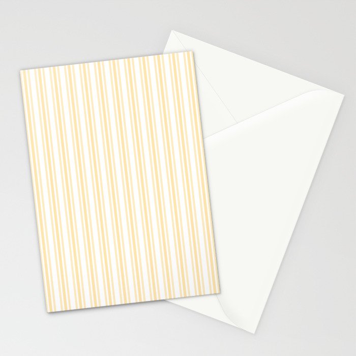 Trendy Large Buttercup Yellow Pastel Butter French Mattress Ticking Double Stripes Stationery Card Gallery Image 2