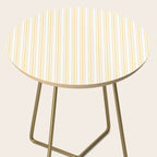 Trendy Large Buttercup Yellow Pastel Butter French Mattress Ticking Double Stripes Side Table Gallery Image 2