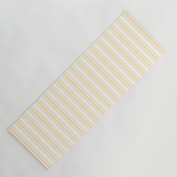 Trendy Large Buttercup Yellow Pastel Butter French Mattress Ticking Double Stripes Yoga Mat Gallery Image 1