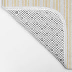 Trendy Large Buttercup Yellow Pastel Butter French Mattress Ticking Double Stripes Bath Mat Gallery Image 2