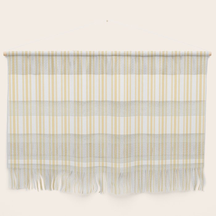 Trendy Large Buttercup Yellow Pastel Butter French Mattress Ticking Double Stripes Wall Hanging Gallery Image 1