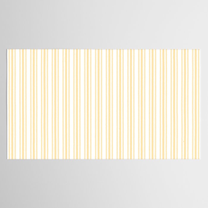 Trendy Large Buttercup Yellow Pastel Butter French Mattress Ticking Double Stripes Tablecloth Gallery Image 2