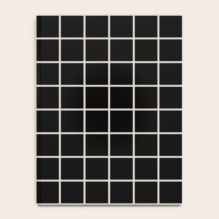 Grid Pattern Black and Linen White Notebook Gallery Image 4