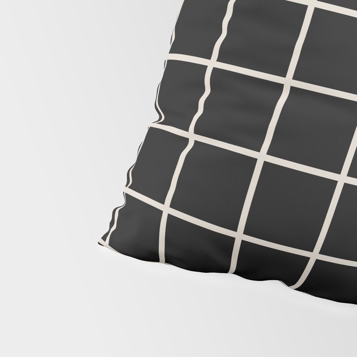 Grid Pattern Black and Linen White Pillow Sham Gallery Image 4