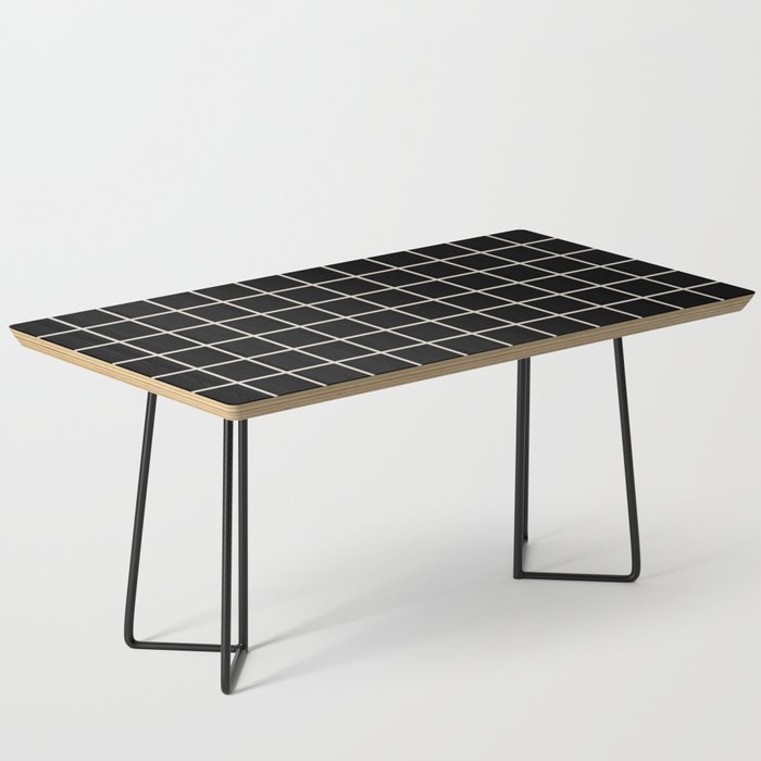 Grid Pattern Black and Linen White Coffee Table Gallery Image 1