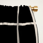 Grid Pattern Black and Linen White Window Curtain Gallery Image 2