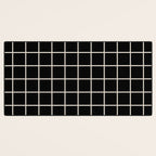 Grid Pattern Black and Linen White Desk Mat Gallery Image 3
