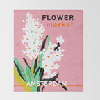 Flower Market Amsterdam Throw Blanket Gallery Image 2