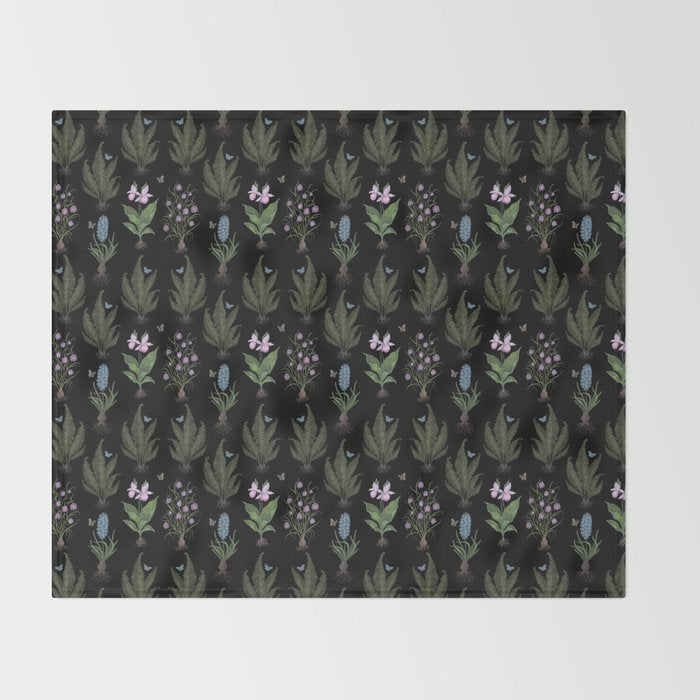 Botanical Woodland Bulbs  Throw Blanket Gallery Image 2