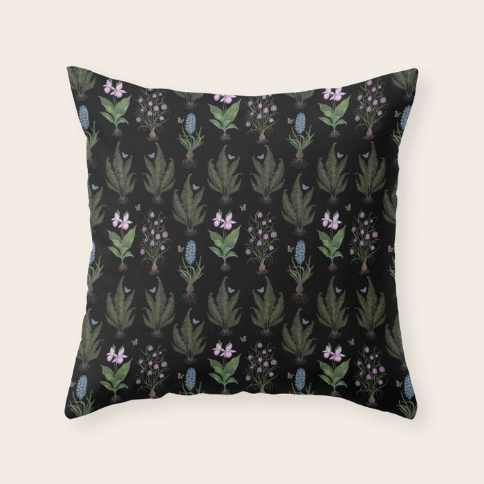 Botanical Woodland Bulbs  Throw Pillow Gallery Image 6