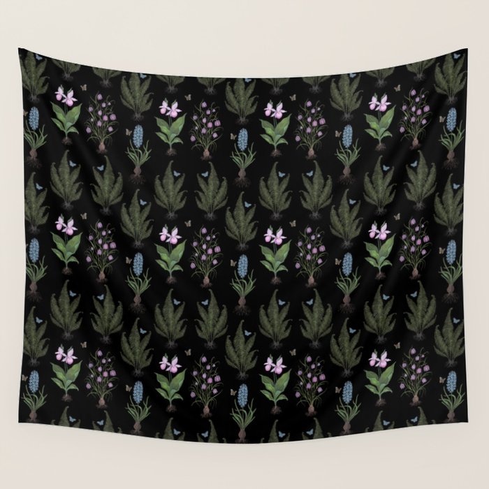 Botanical Woodland Bulbs  Wall Tapestry Gallery Image 1