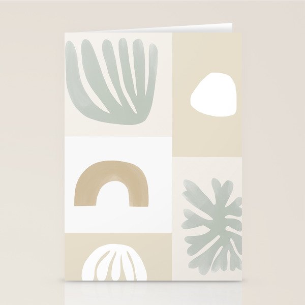 Modern Corals | Sage Green Stationery Card Gallery Image 1