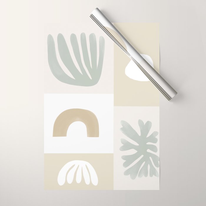 Modern Corals | Sage Green Wrapping Paper Gallery Image 1