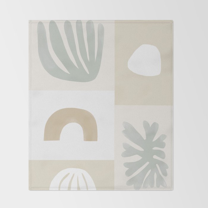 Modern Corals | Sage Green Throw Blanket Gallery Image 2