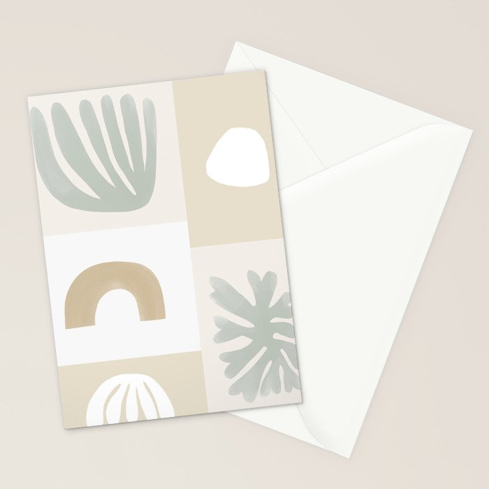 Modern Corals | Sage Green Stationery Card Gallery Image 2