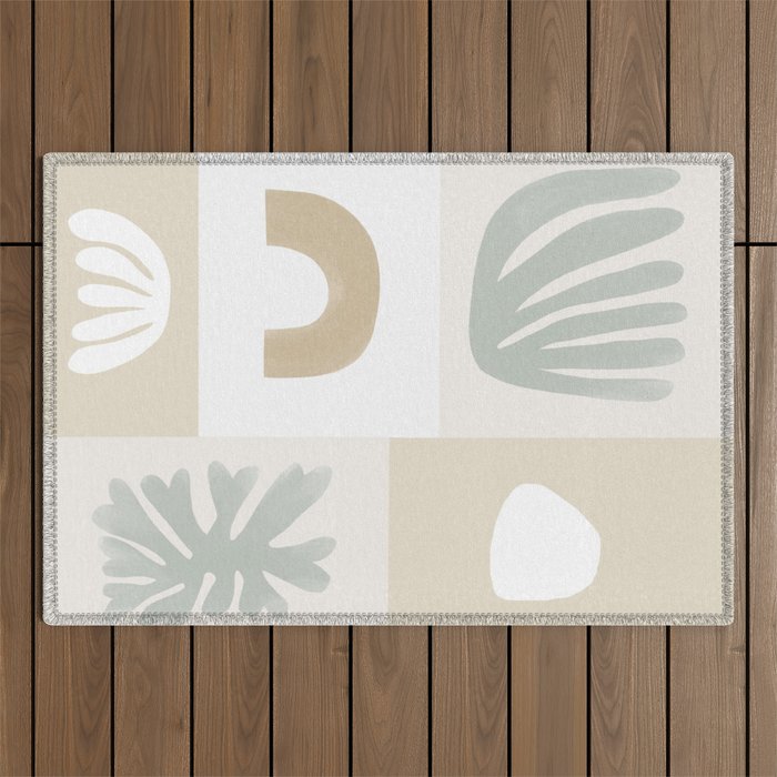 Modern Corals | Sage Green Outdoor Rug Gallery Image 1