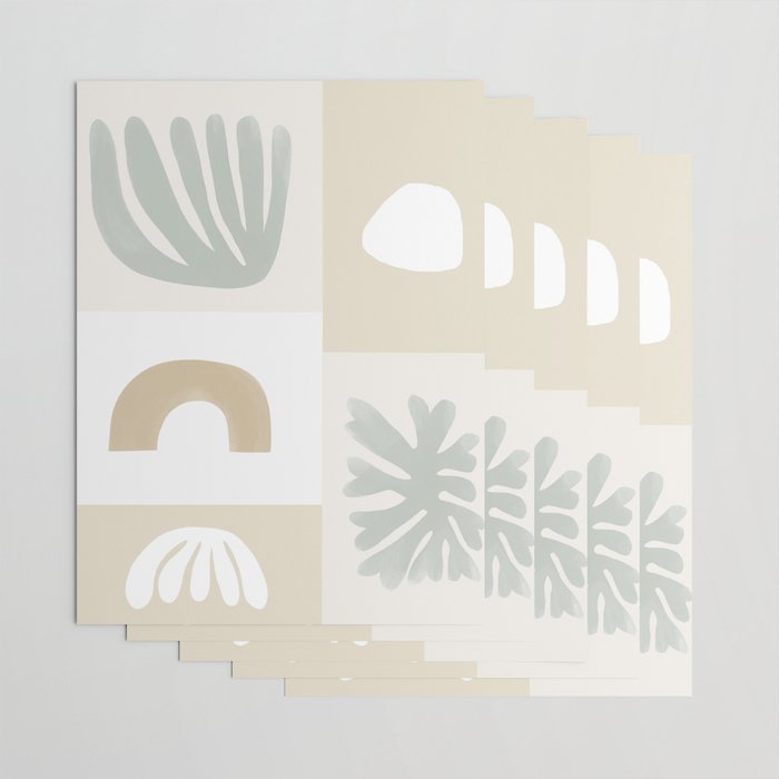 Modern Corals | Sage Green Wrapping Paper Gallery Image 3