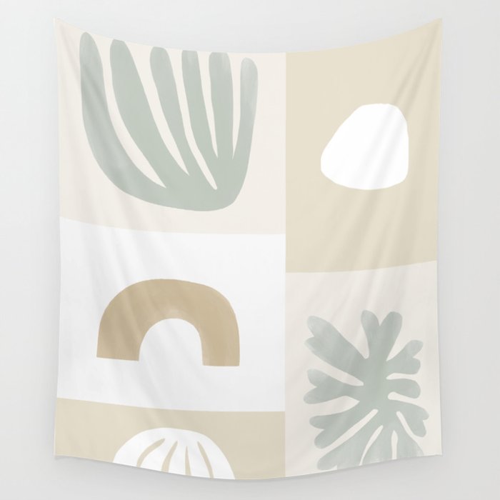 Modern Corals | Sage Green Wall Tapestry Gallery Image 4