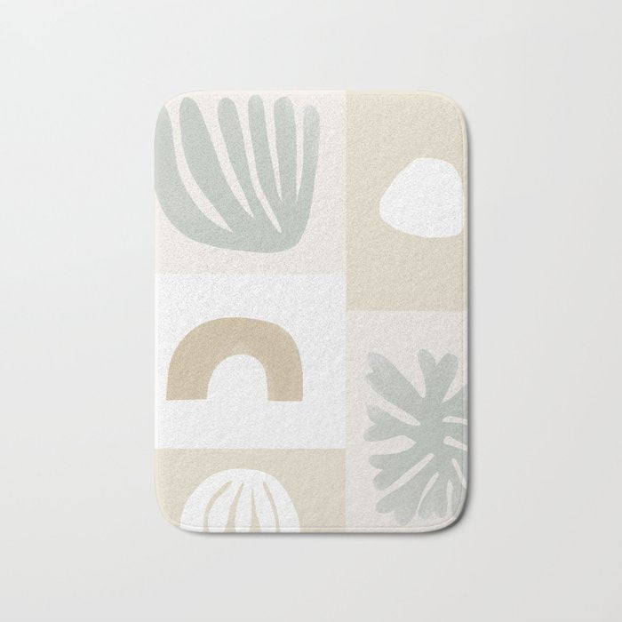 Modern Corals | Sage Green Bath Mat Gallery Image 1