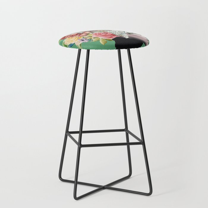 Lady with Birds(portrait) 2 Stool Gallery Image 1