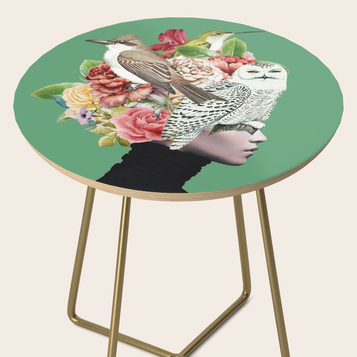 Lady with Birds(portrait) 2 Side Table Gallery Image 2