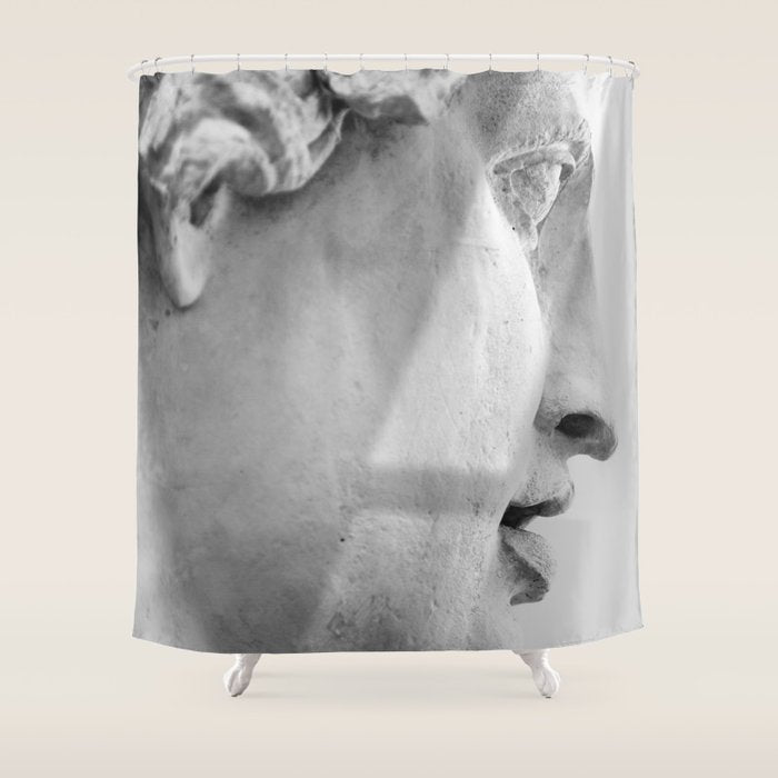 Shadow Figure II - Black and White Shower Curtain Gallery Image 1