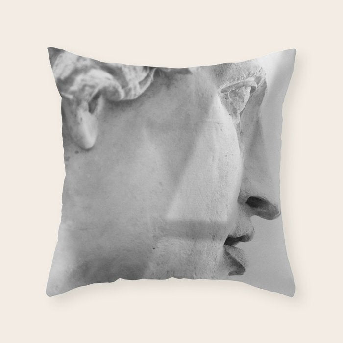 Shadow Figure II - Black and White Throw Pillow Gallery Image 6