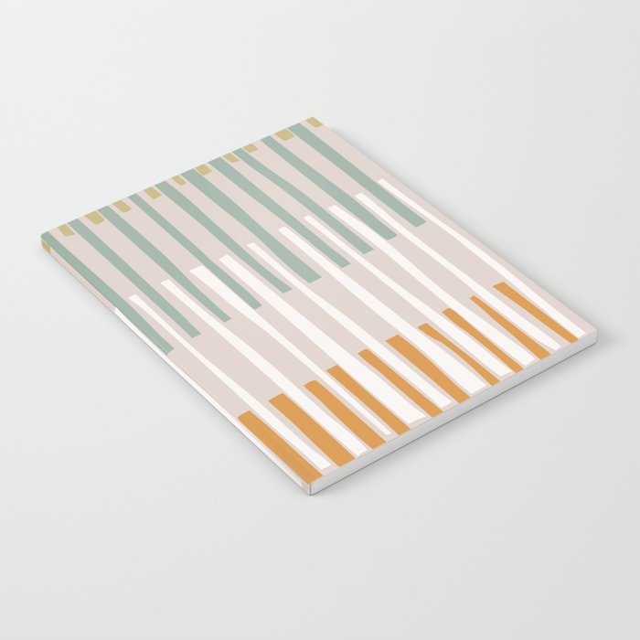 Block print geometrics stripes earthy Notebook Gallery Image 2