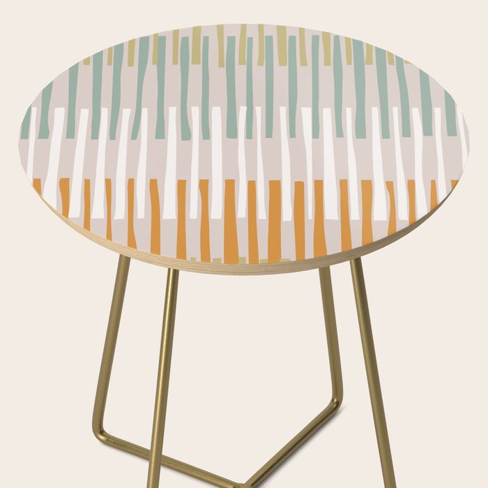 Block print geometrics stripes earthy Side Table Gallery Image 2