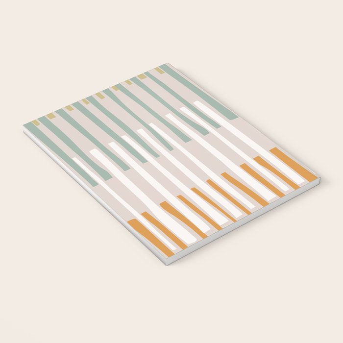 Block print geometrics stripes earthy Notebook Gallery Image 3