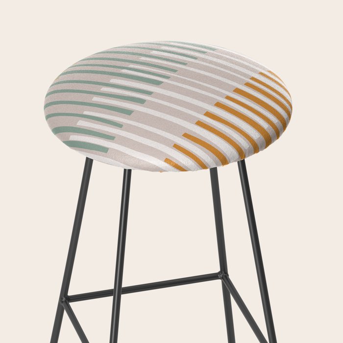 Block print geometrics stripes earthy Stool Gallery Image 2