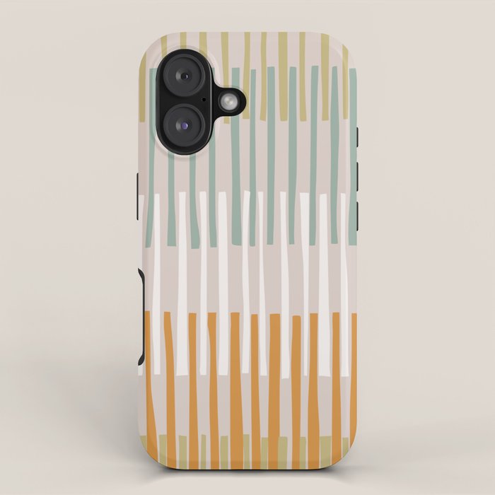 Block print geometrics stripes earthy iPhone Case Gallery Image 1